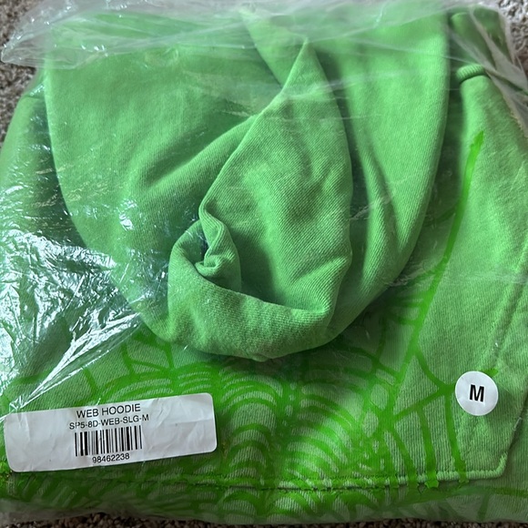 NEW Spider Worldwide × Young Thug Sp5der Green Rhinestone Hoodie Sz M - Picture 5 of 6